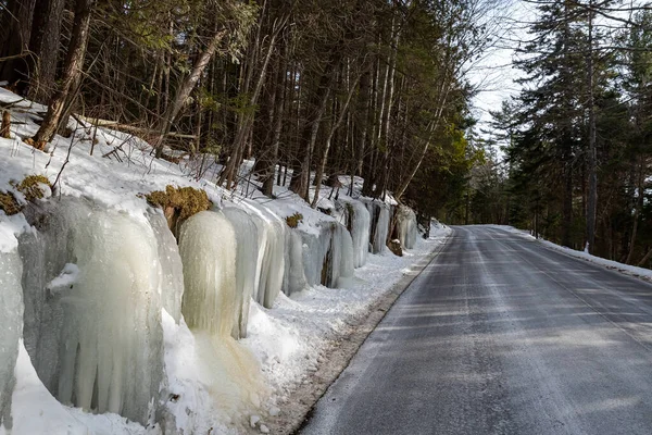 depositphotos 452416280 stock photo winter road acadia national park